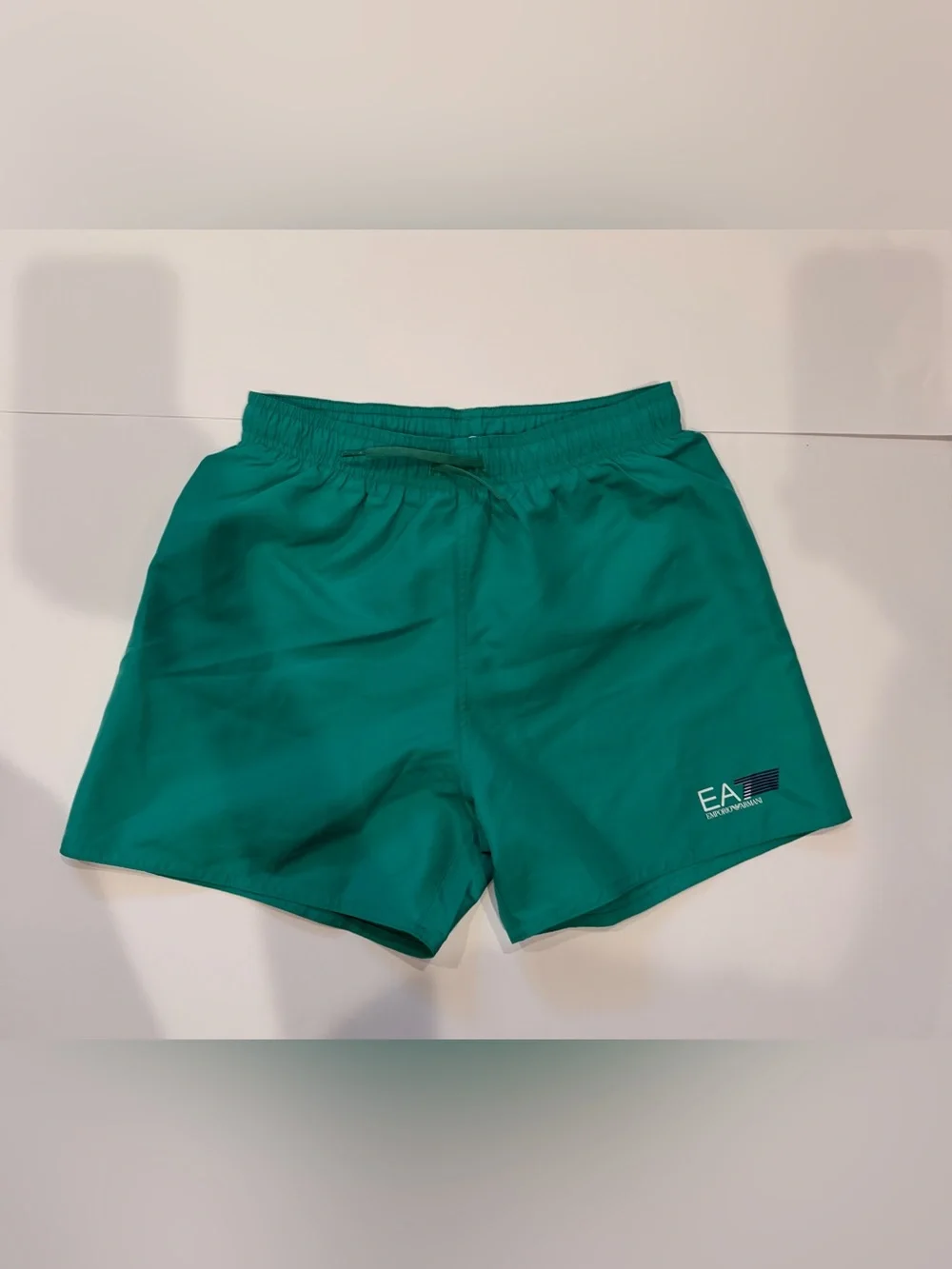 Emporio Armani Green Kids Swim Trunks with EA7 Logo